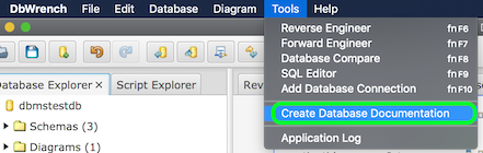Database documentation generation