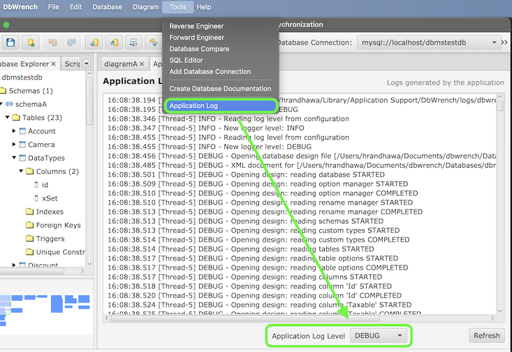 Debug logging for file opening