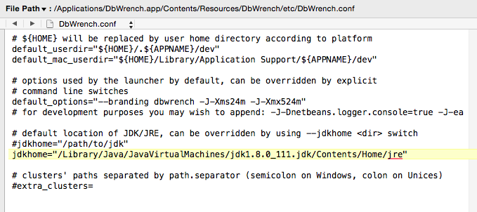 Setting the path in the conf file