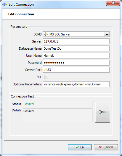 MS SQL Server Sample Connection